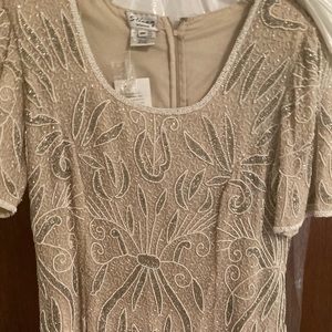 Lovely champagne handmade sequined top gown